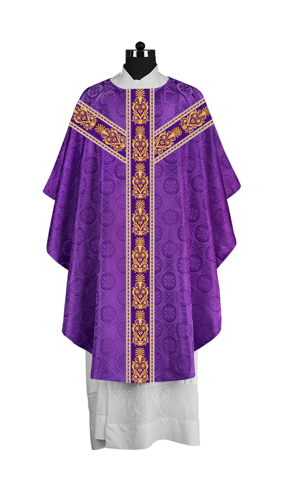 Gothic Priest Chasuble with Ornate Y-type Embroidered Orphrey
