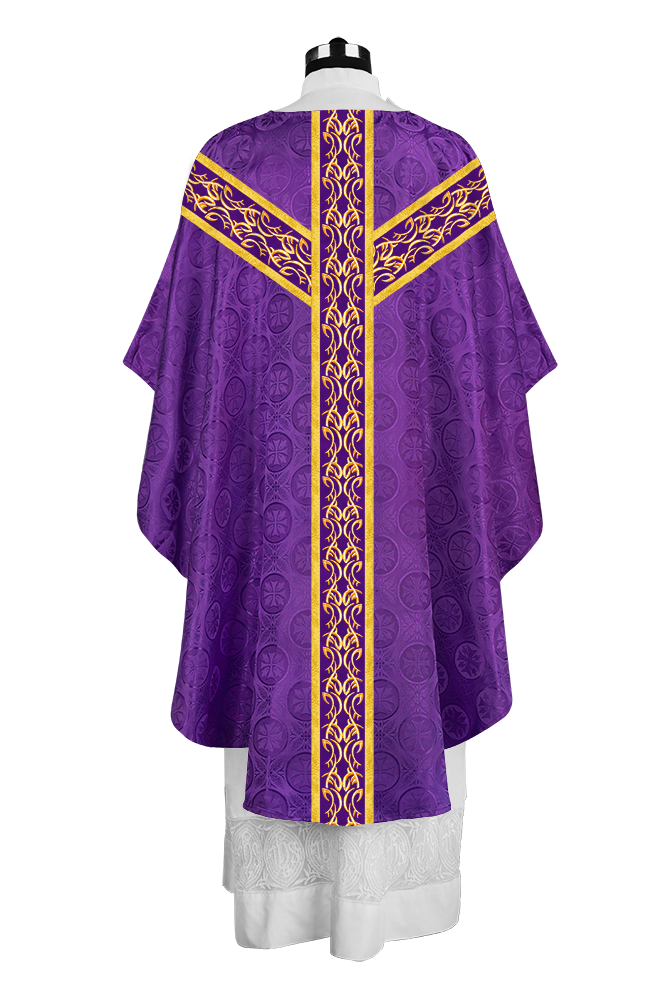 Exquisite Gothic Chasuble with Ornate Embroidery Trims