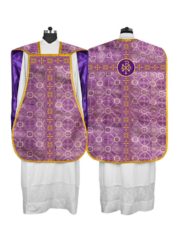 Fiddleback Vestment with Motif and Woven Braided Trims