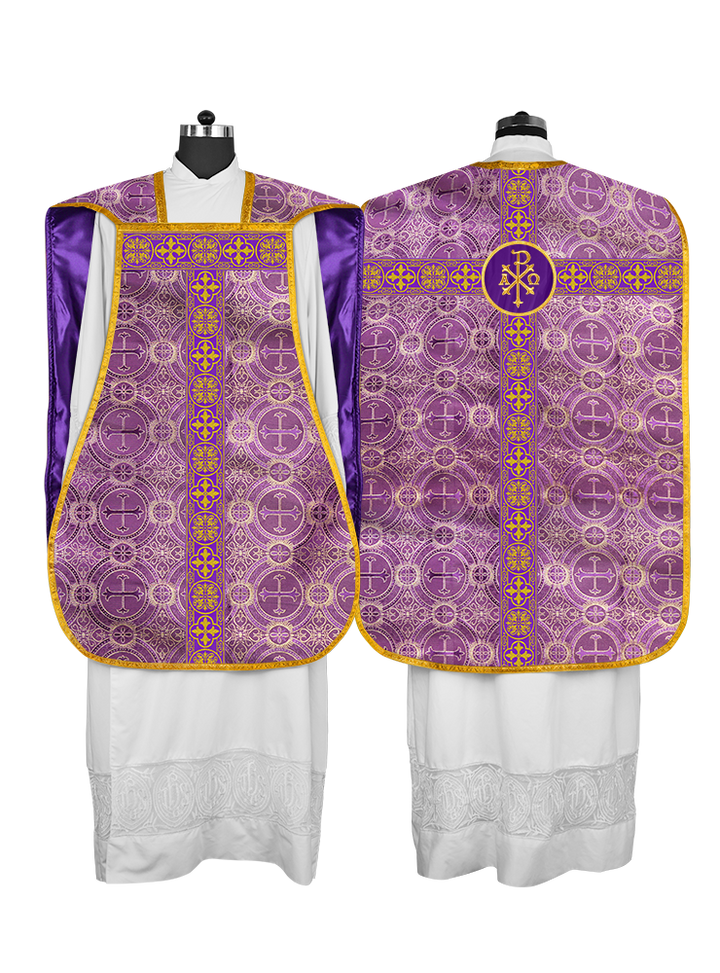 Fiddleback Vestment with Motif and Woven Braided Trims