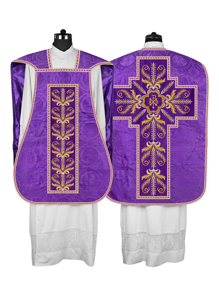 Roman Chasuble Vestment with Detailed Orphrey