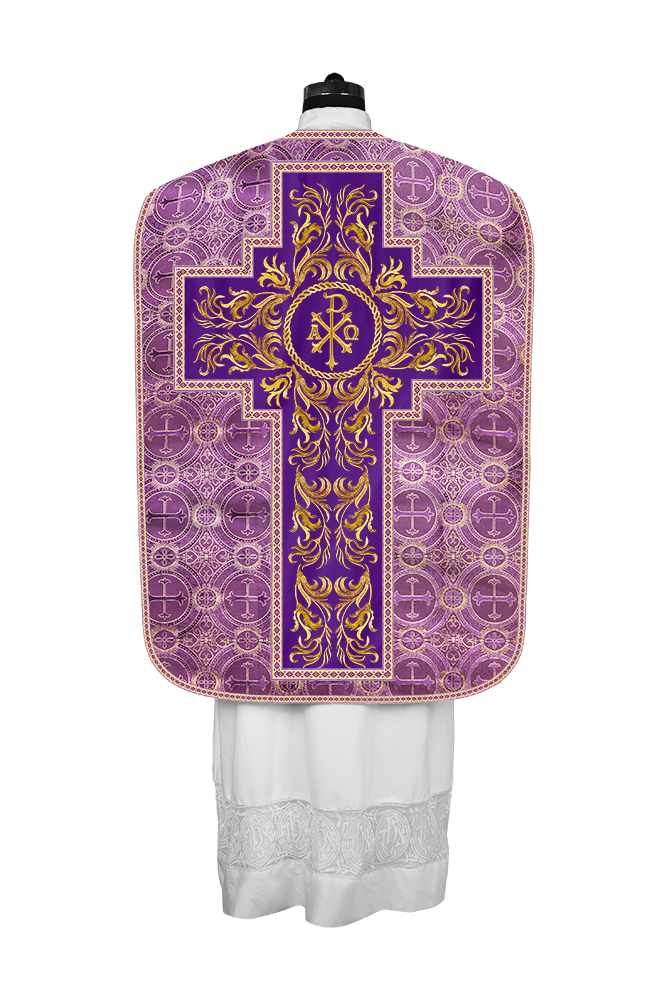 Roman Chasuble Vestment  with Woven Braids and Trims