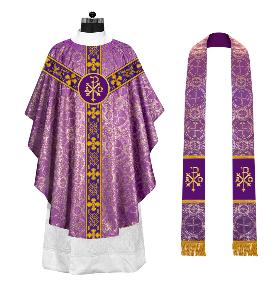 Gothic Chasuble - Y Type with woven braids