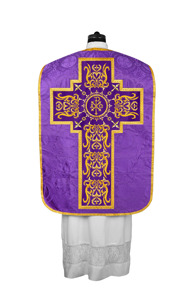 Fiddleback vestment with golden orphrey - Spiritus Collection