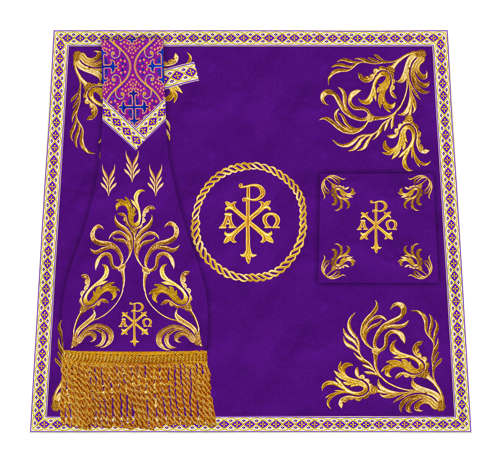 Mass Set Vestment with Embroidered Motif