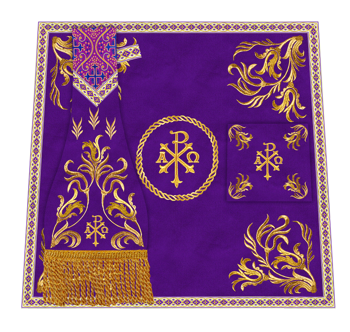 Mass Set Vestment with Embroidered Motif