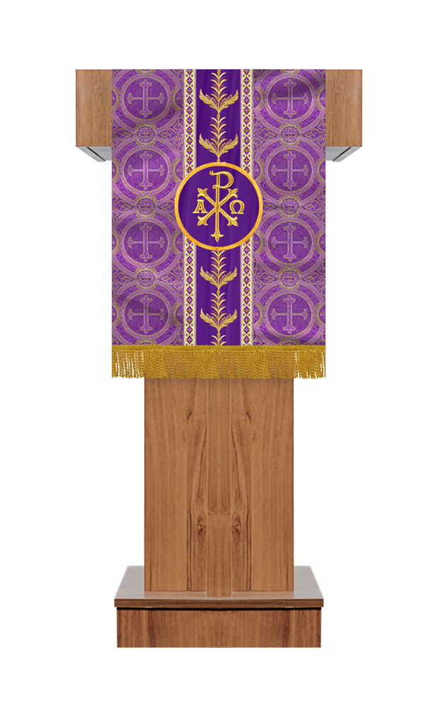 Pulpit/Lectern with Motif and Adorned Braided Trims