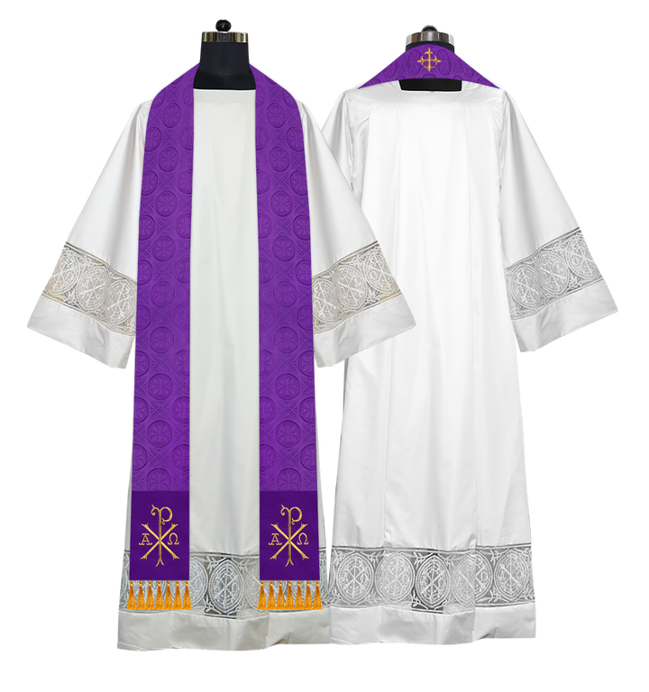 Ordination Stole with Embroidered Spiritual Motif