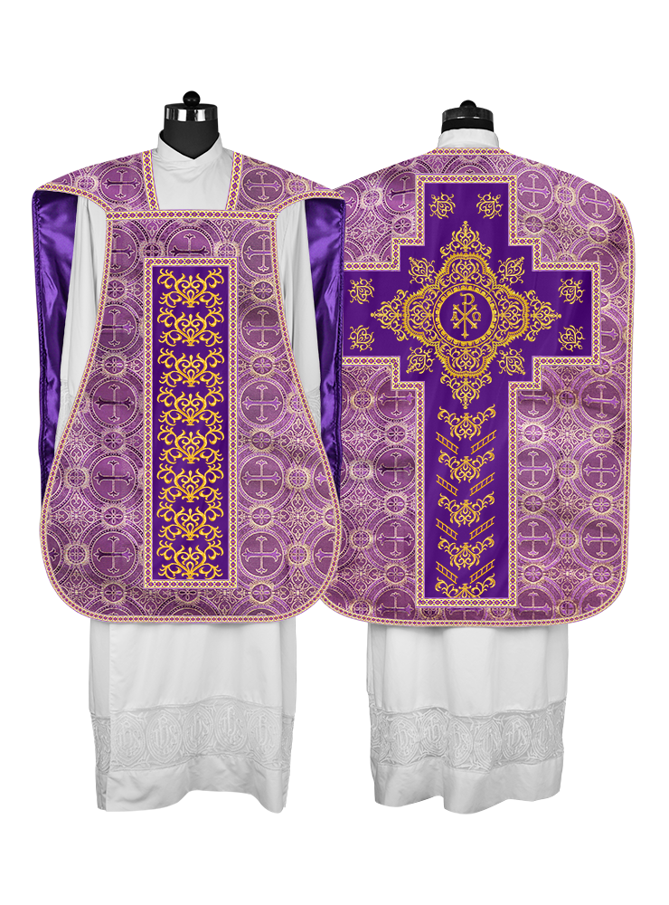 Traditional Fiddleback Vestments with Motifs and Trims