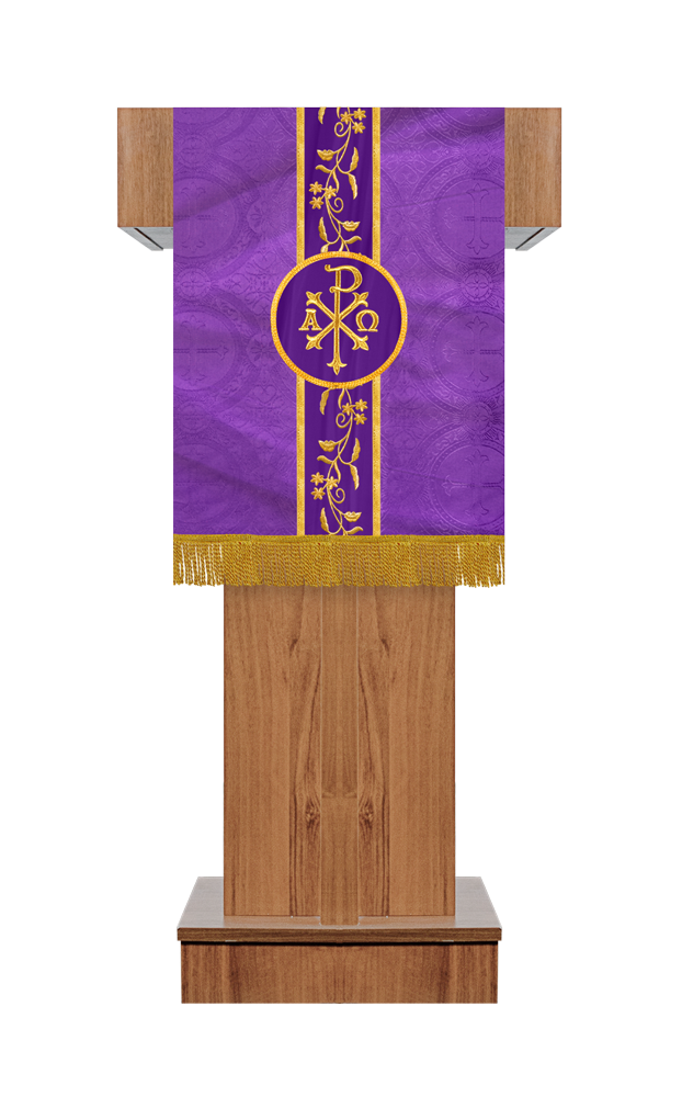 PULPIT/LECTERN WITH ADORNED FLORAL TRIM