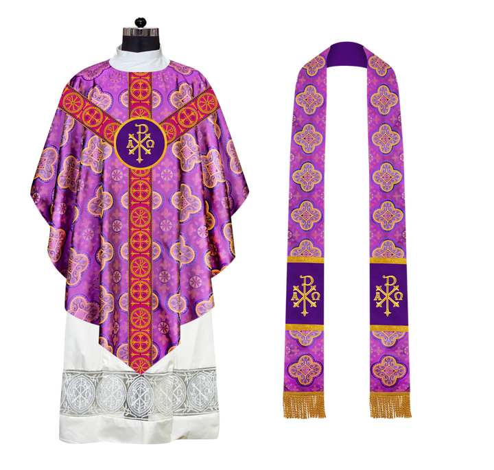 Pugin Chasuble with Liturgical Motif and Trims