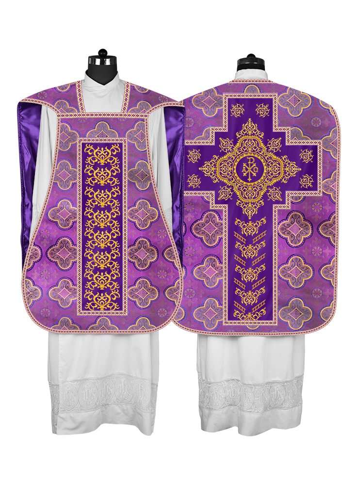 Traditional Fiddleback Vestments with Motifs and Trims