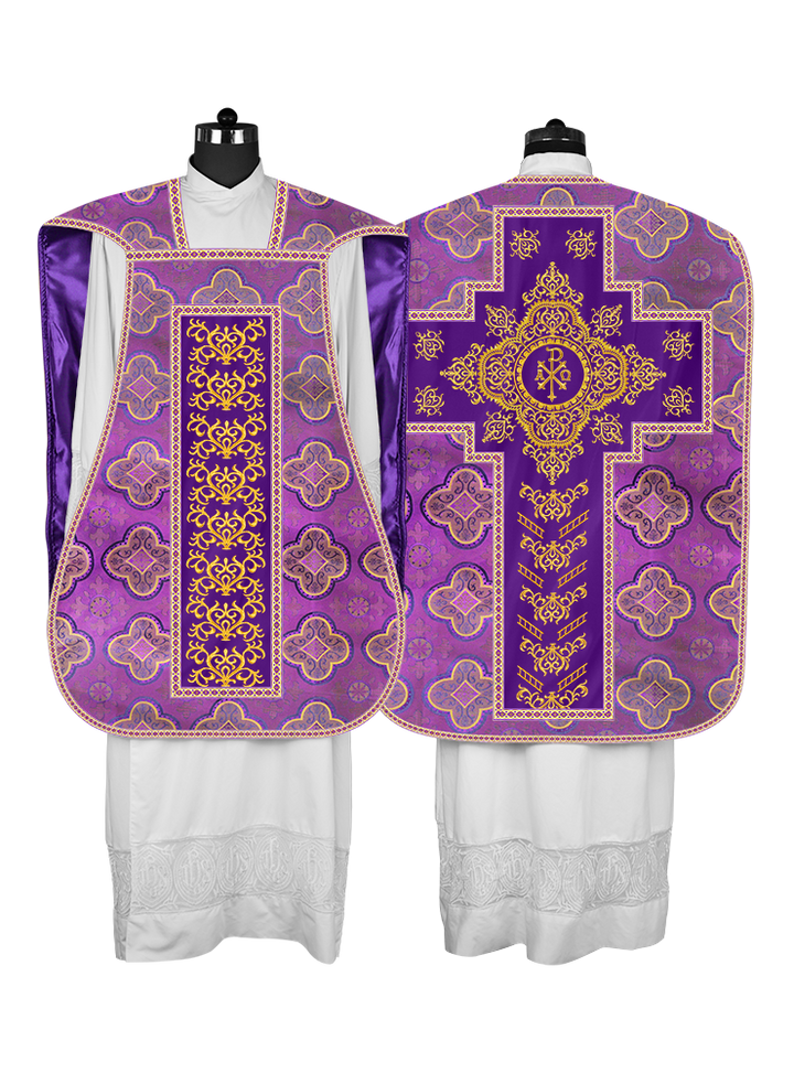 Traditional Fiddleback Vestments with Motifs and Trims