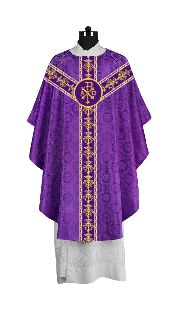 Ornate Gothic Chasuble with Y-type Embroidered Orphrey