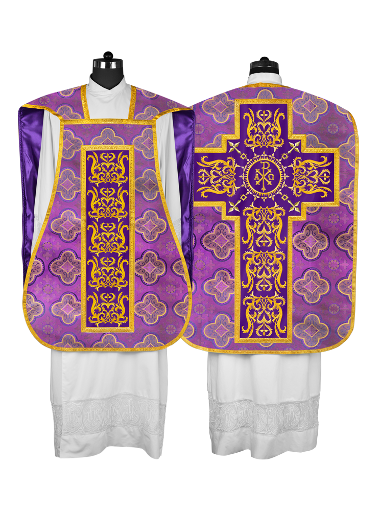 Fiddleback vestment with golden orphrey - Spiritus Collection