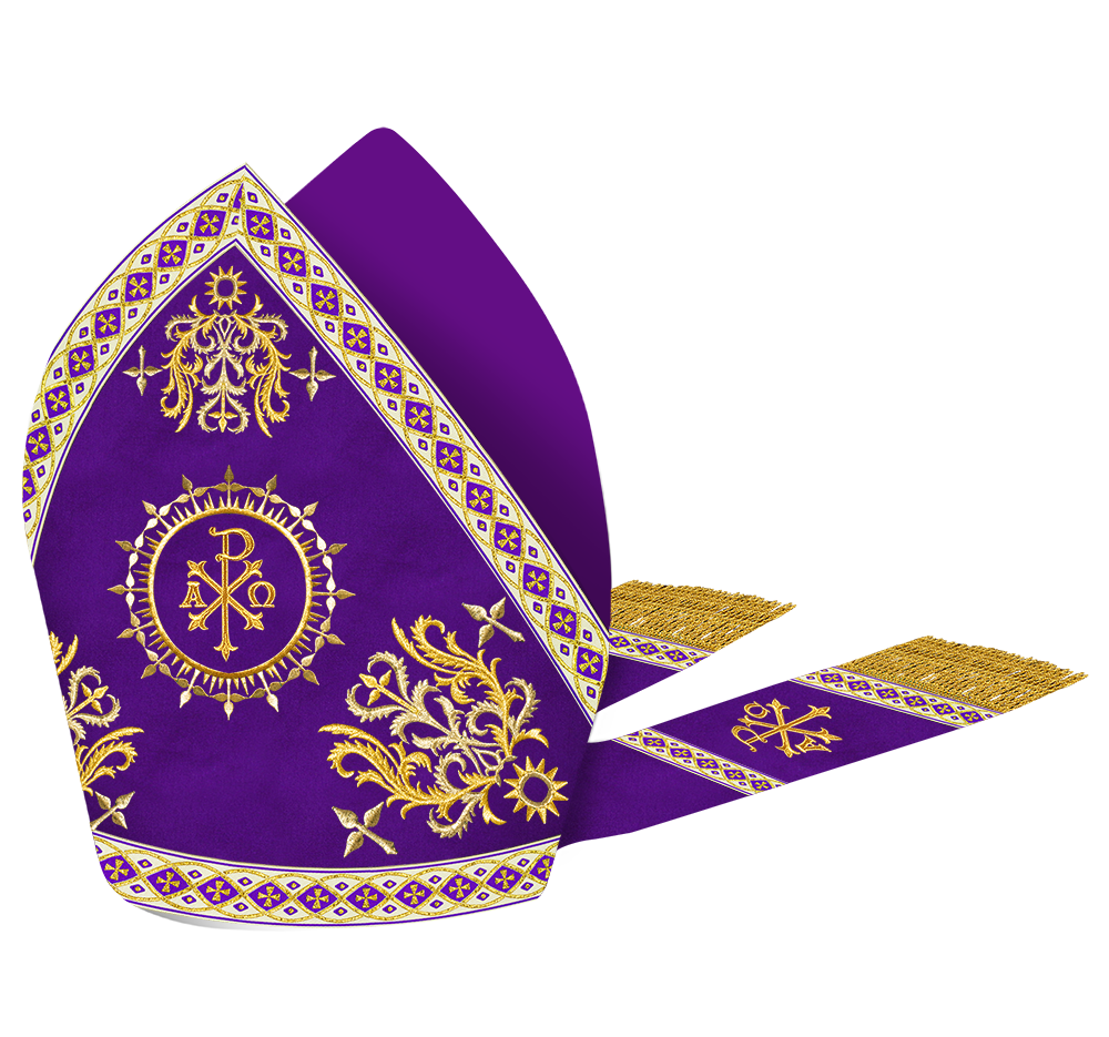 Mitre Vestment with Motif and Embroidery Trims