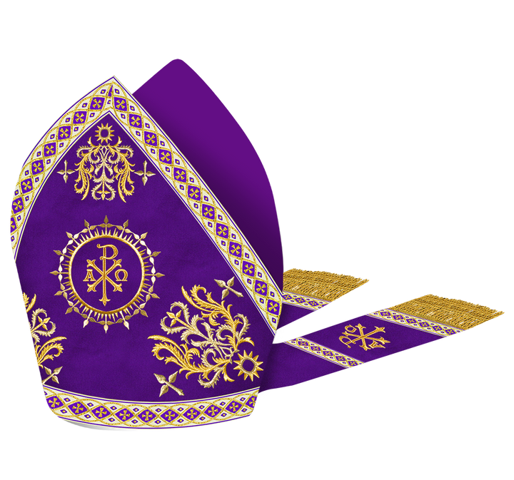 Mitre Vestment with Motif and Embroidery Trims
