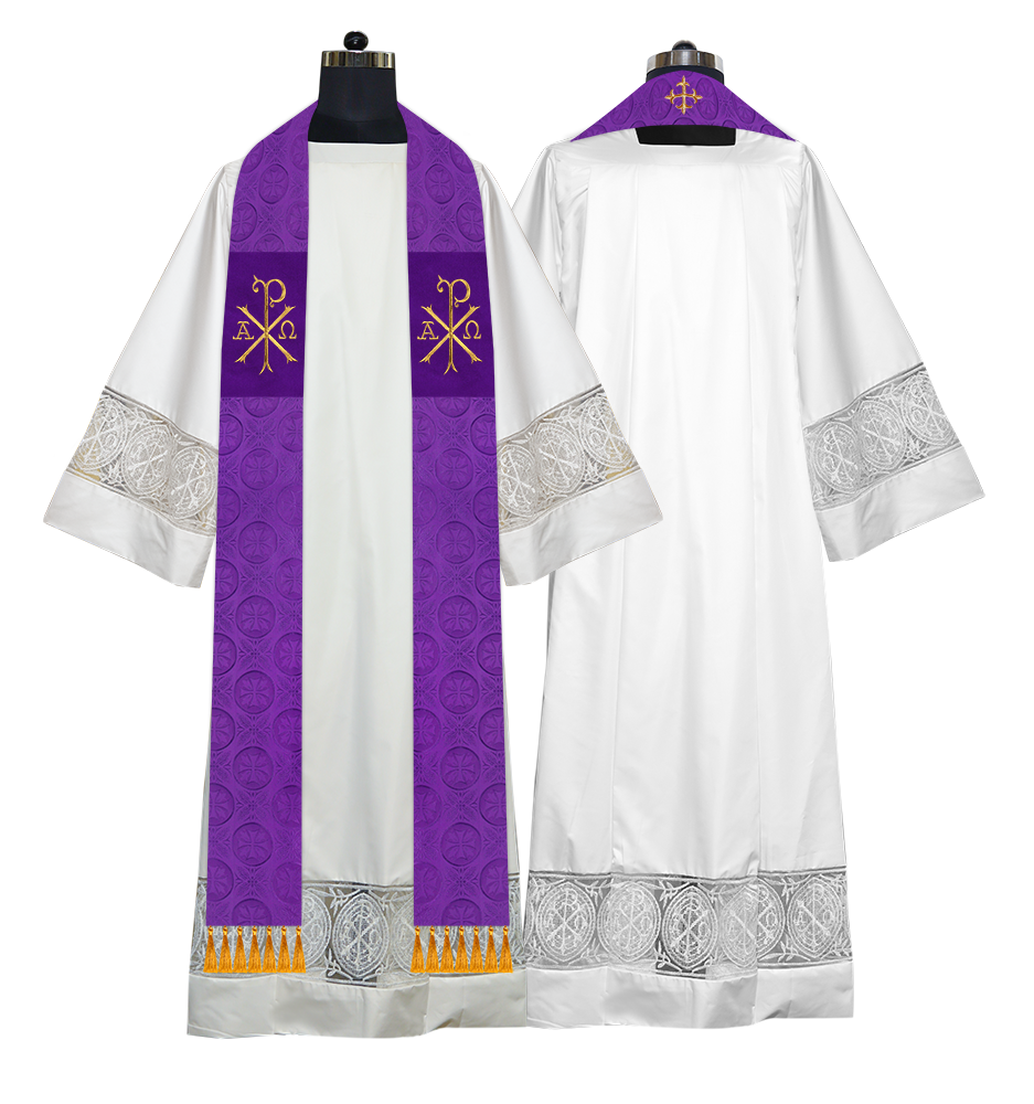 Ordination Stole with Embroidered Spiritual Motif