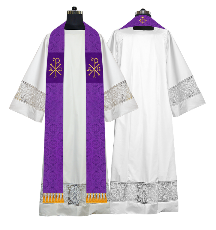 Ordination Stole with Embroidered Spiritual Motif