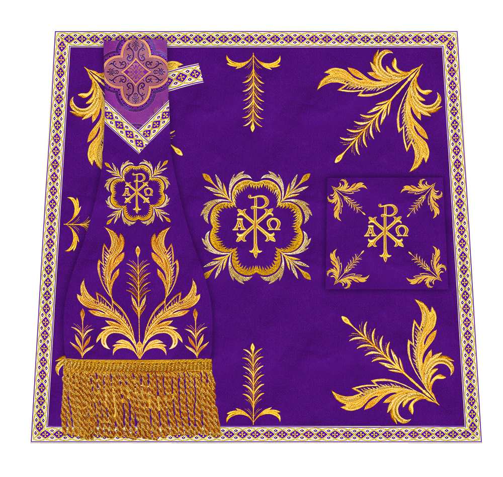 Mass Set Vestment with Embroidery Trims