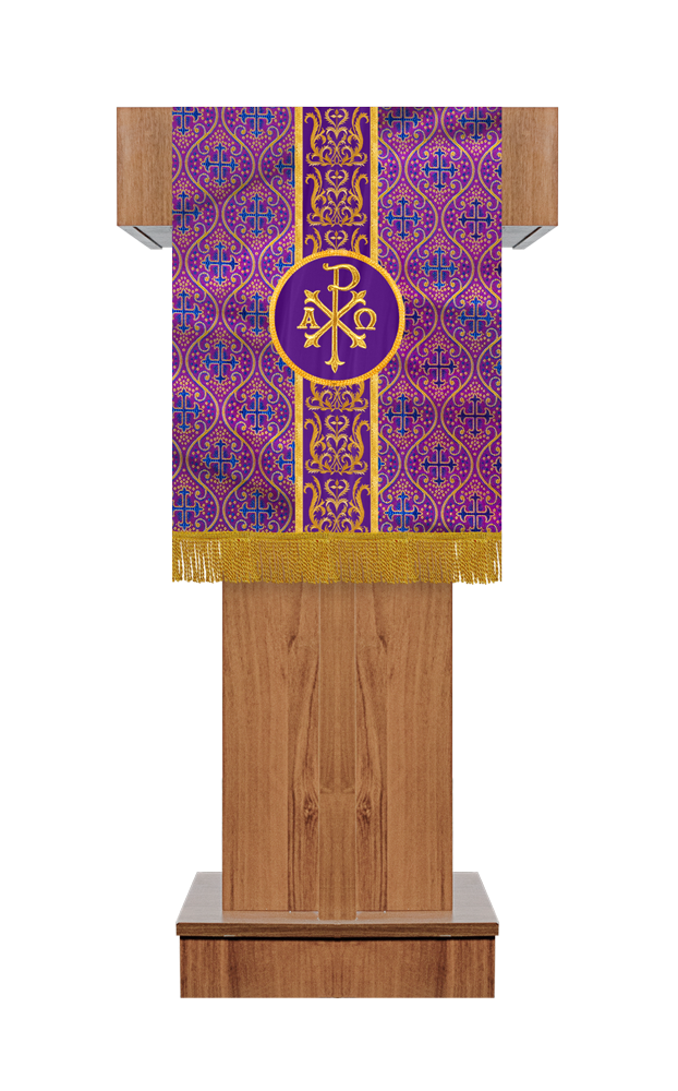 PULPIT/LECTERN WITH ADORNED BRAID AND TRIM