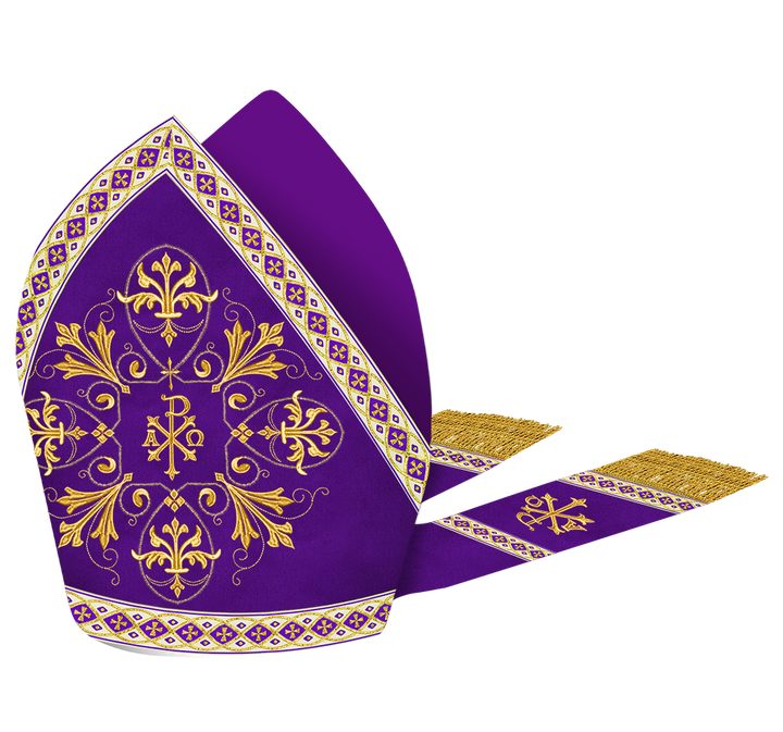 Mitre with Embroidered Motif and Trims