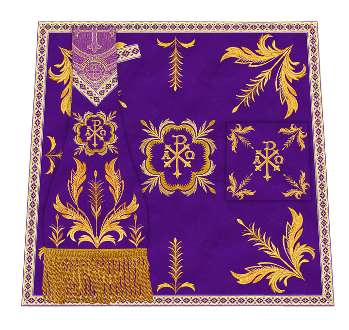 Mass Set Vestment with Embroidery Trims