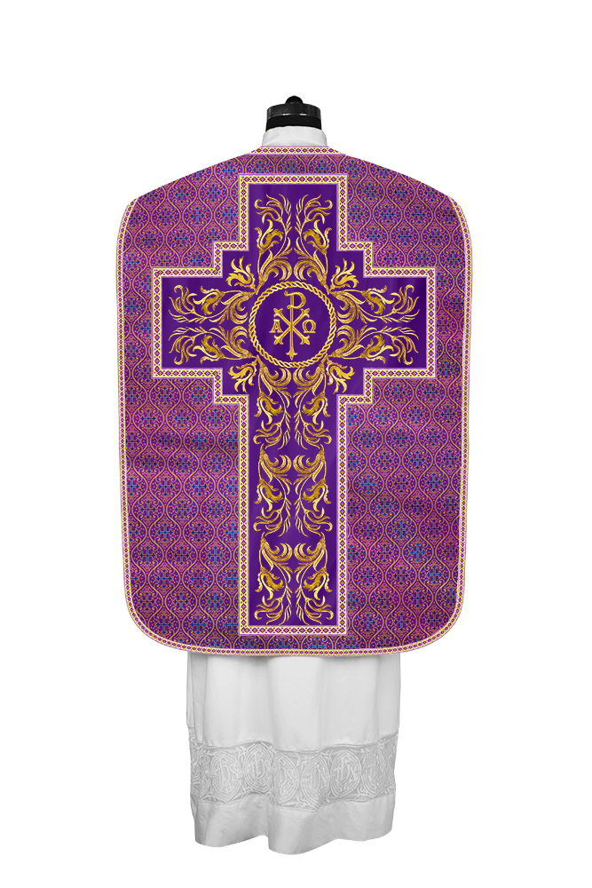 Roman Chasuble Vestment  with Woven Braids and Trims
