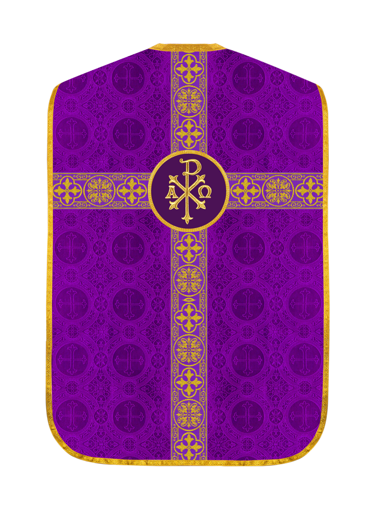 Fiddleback Vestment with Motif and Woven Braided Trims