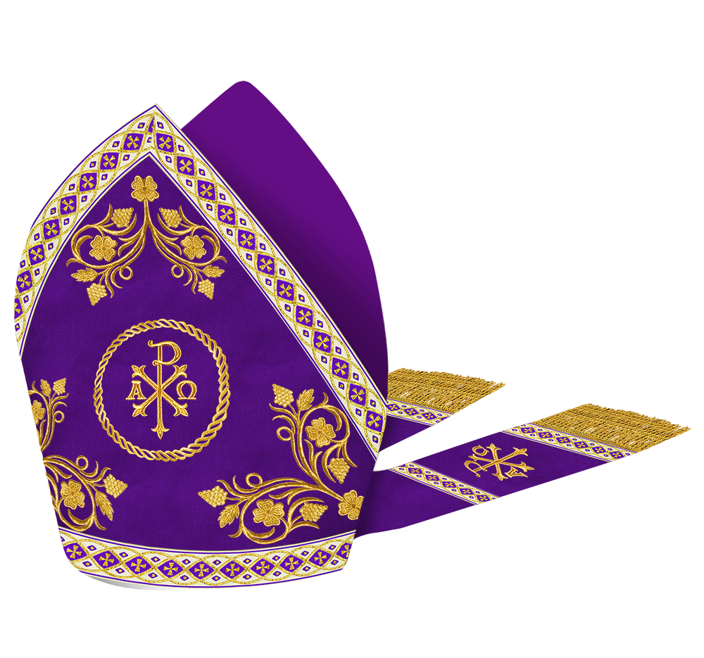 Mitre with Grapes Embroidery and Trims