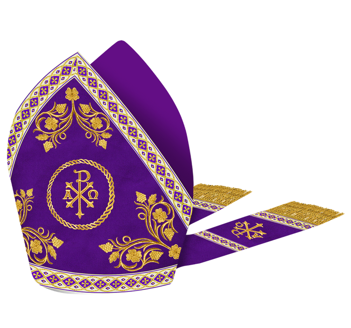 Mitre with Grapes Embroidery and Trims