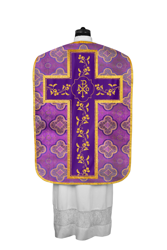Elegant Roman chasuble vestment - Floral collection