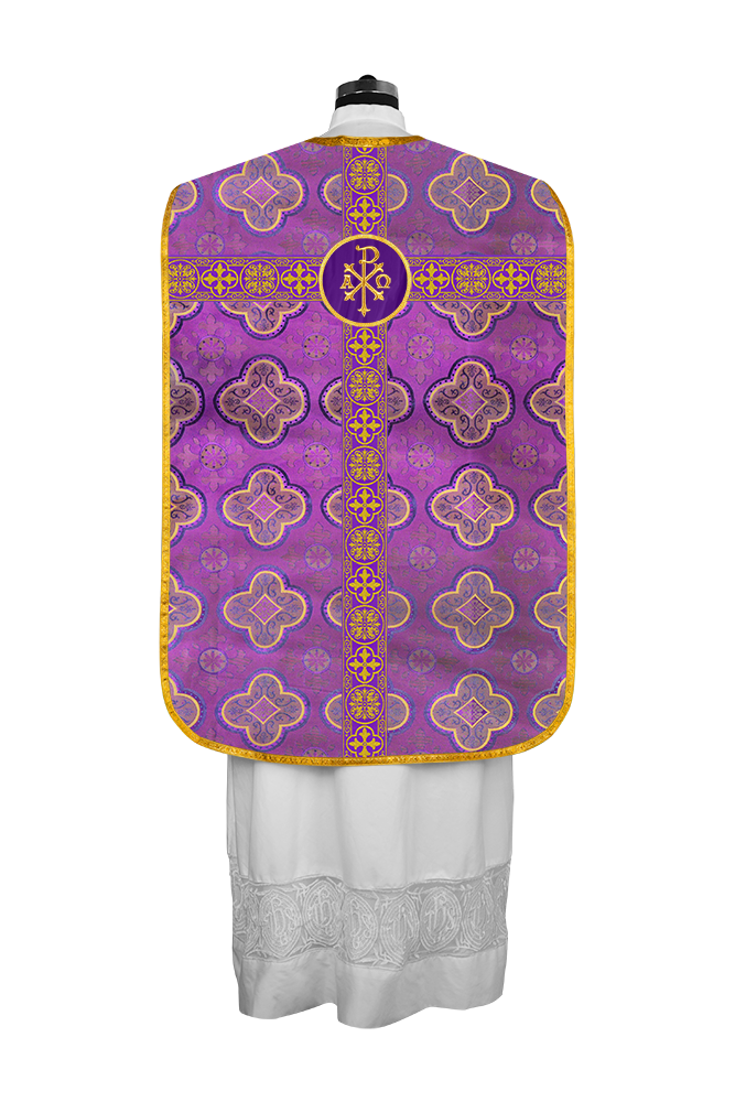 Fiddleback Vestment with Motif and Woven Braided Trims