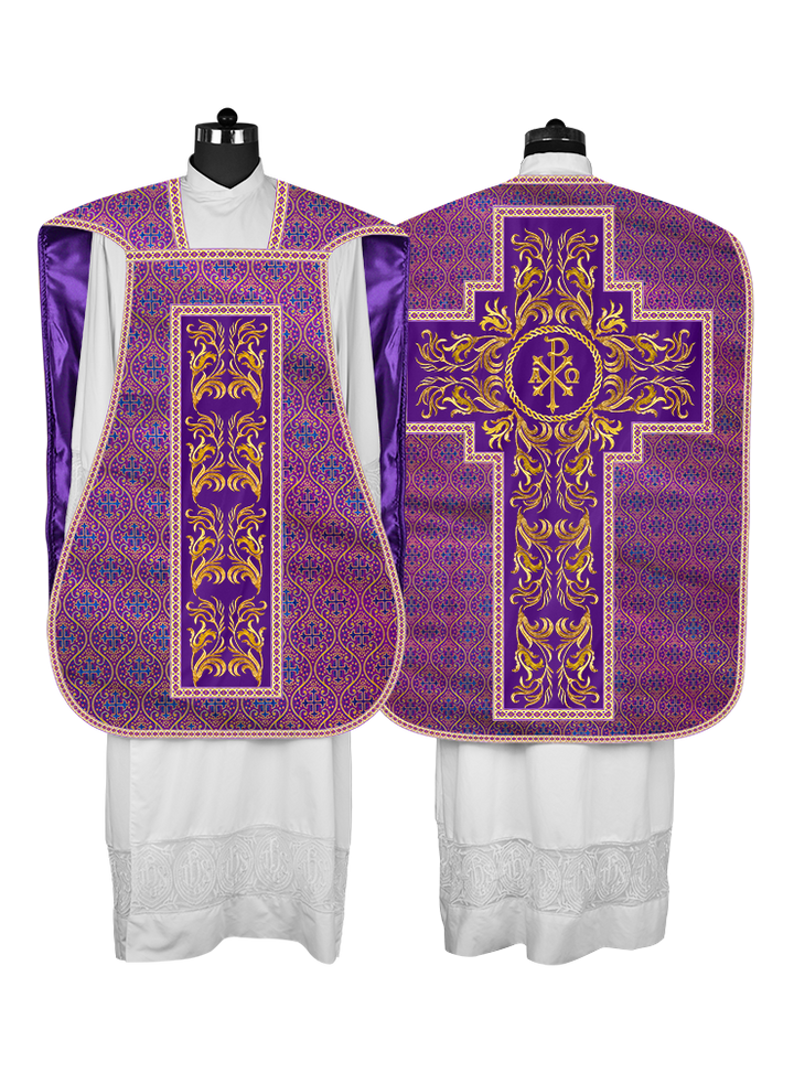 Roman Chasuble Vestment  with Woven Braids and Trims