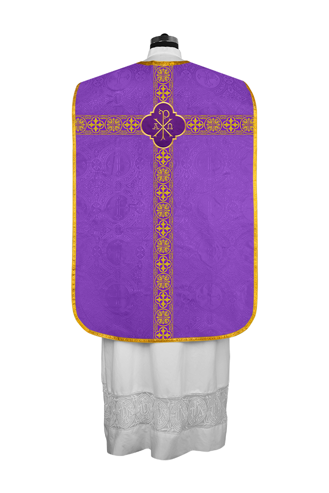 Roman Chasuble Fiddleback with Braided Trims