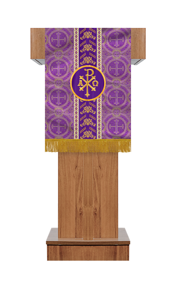 Pulpit/Lectern with Spiritual Motif and Aborned Trims