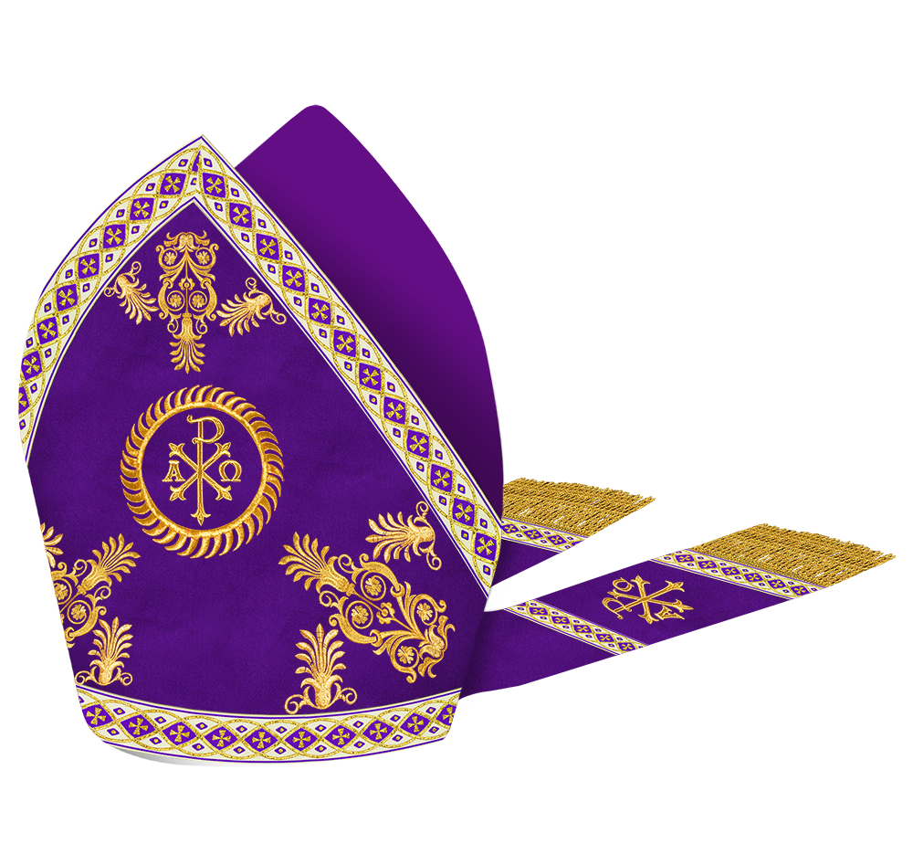 Catholic Mitre with Embroidery and Trims