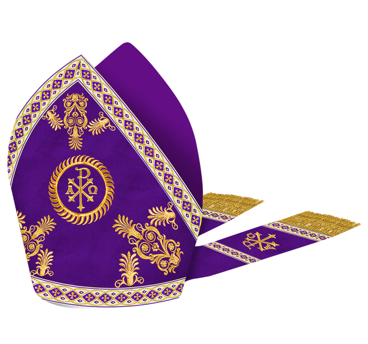 Catholic Mitre with Embroidery and Trims