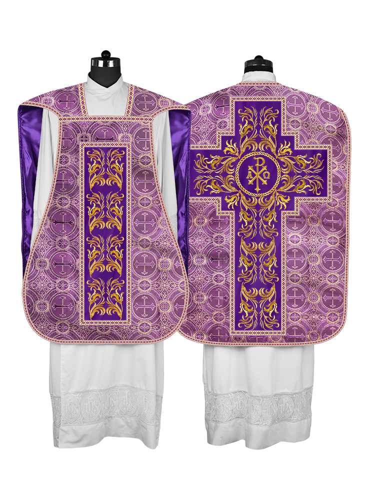 Roman Chasuble Vestment  with Woven Braids and Trims