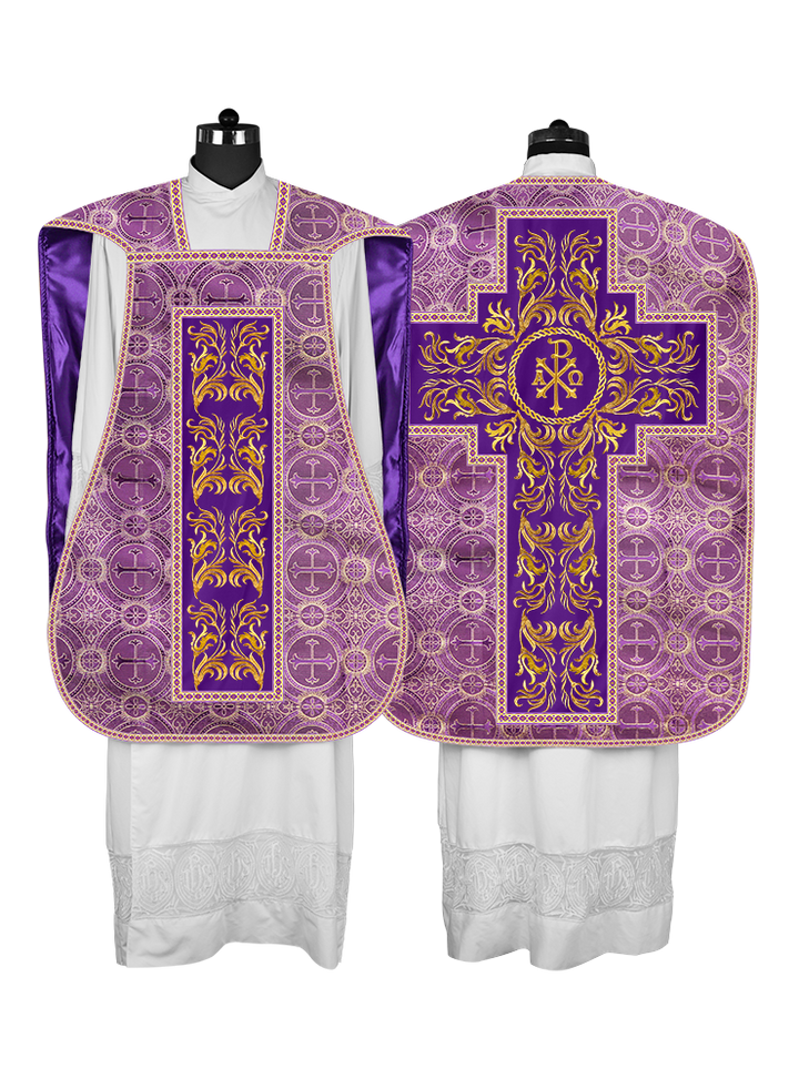 Roman Chasuble Vestment  with Woven Braids and Trims