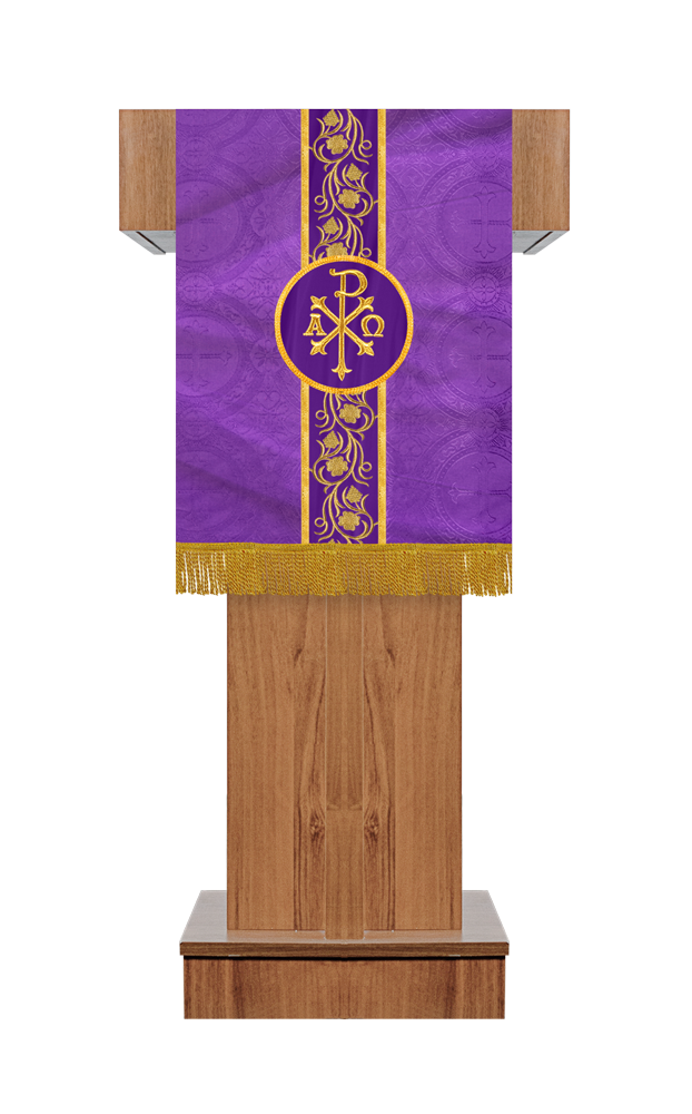 PULPIT/LECTERN WITH GRAPES EMBROIDERY TRIM