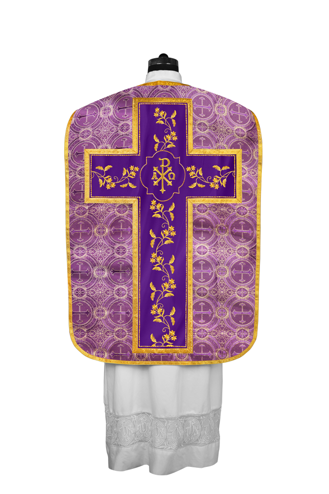 Elegant Roman chasuble vestment - Floral collection
