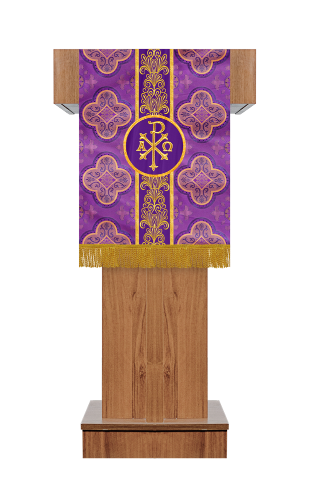 PULPIT/LECTERN WITH GOLDEN EMBROIDERY TRIM