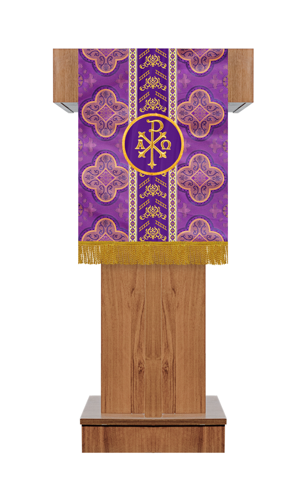 Pulpit/Lectern with Spiritual Motif and Aborned Trims