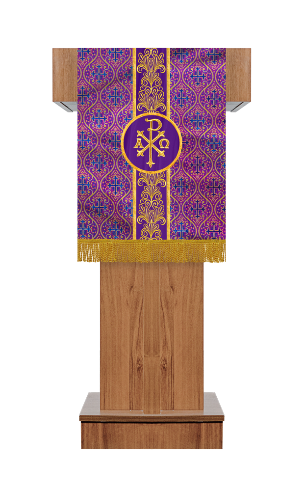 PULPIT/LECTERN WITH GOLDEN EMBROIDERY TRIM