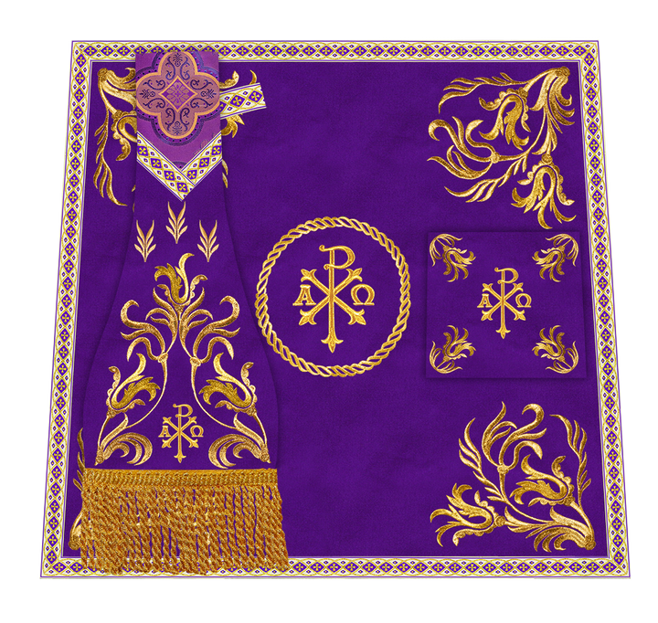 Mass Set Vestment with Embroidered Motif