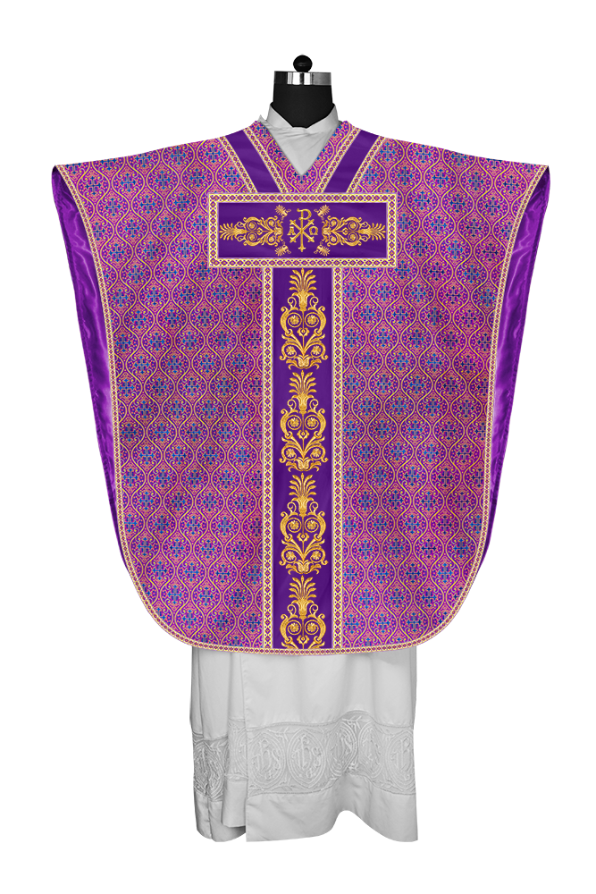 BORROMEAN CHASUBLE VESTMENT WITH DETAILED BRAIDS AND TRIMS