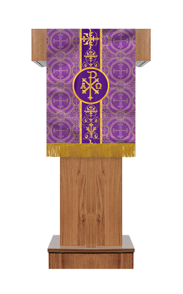 PULPIT/LECTERN WITH EMBROIDERED TRIM