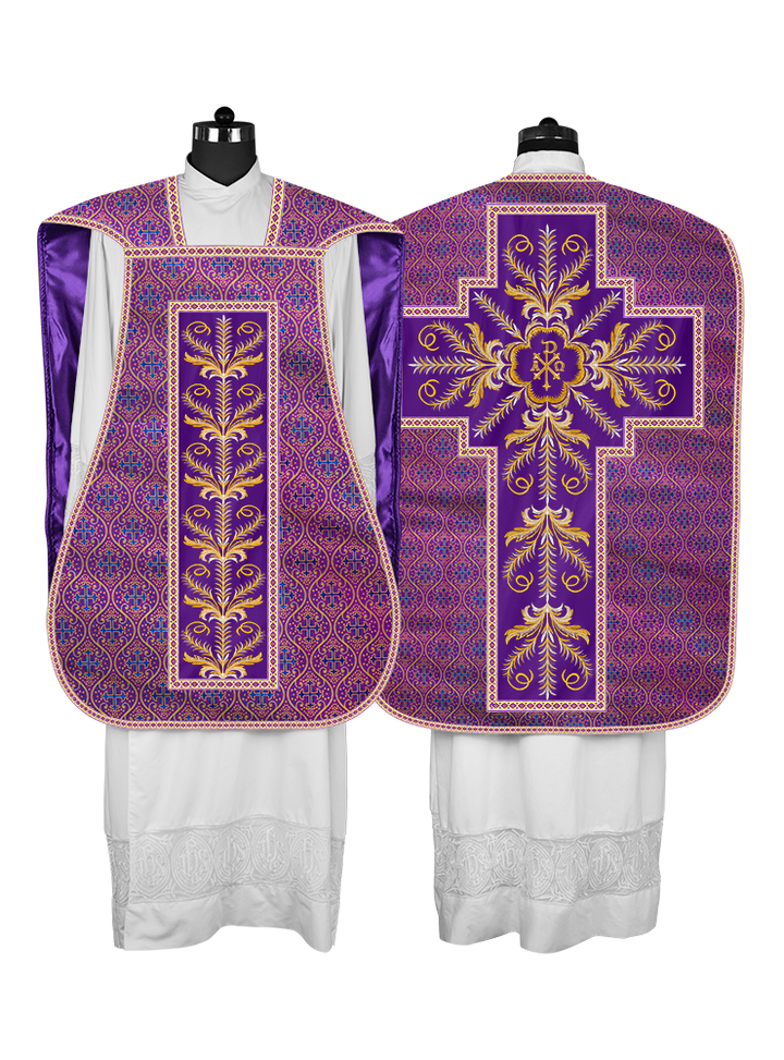 Roman Chasuble Vestment with Detailed Orphrey