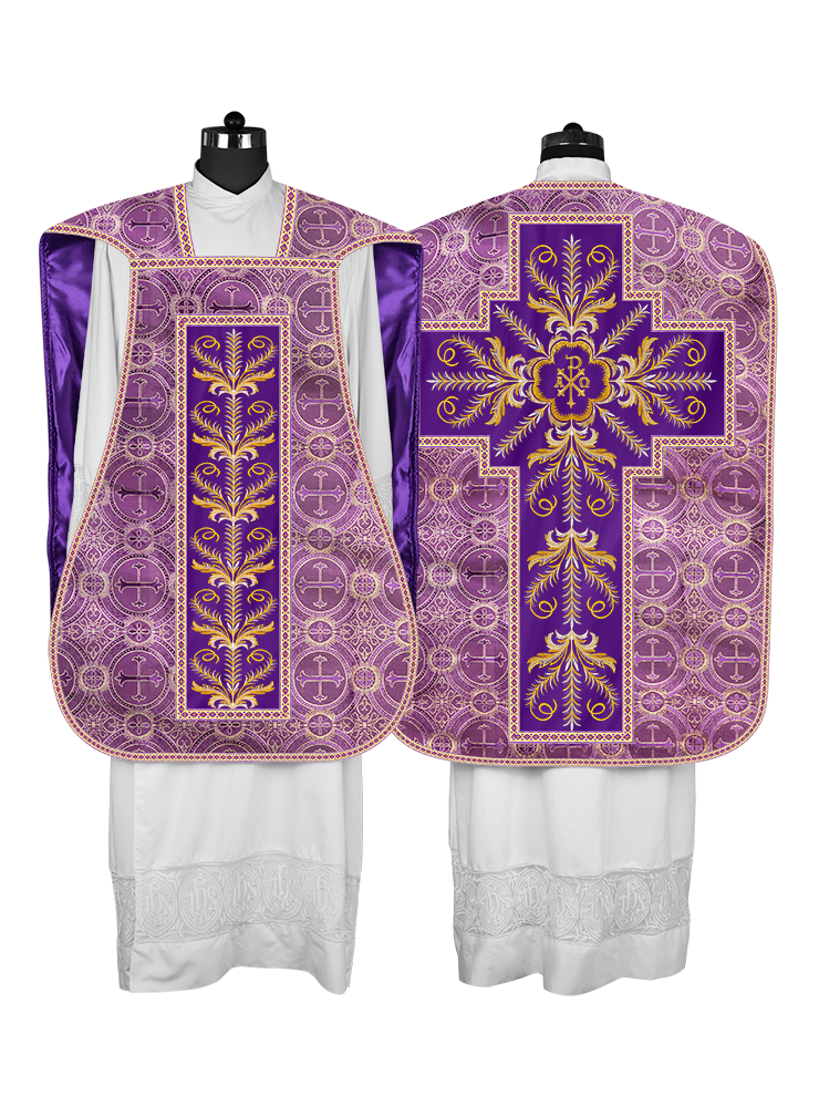 Roman Chasuble Vestment with Detailed Orphrey